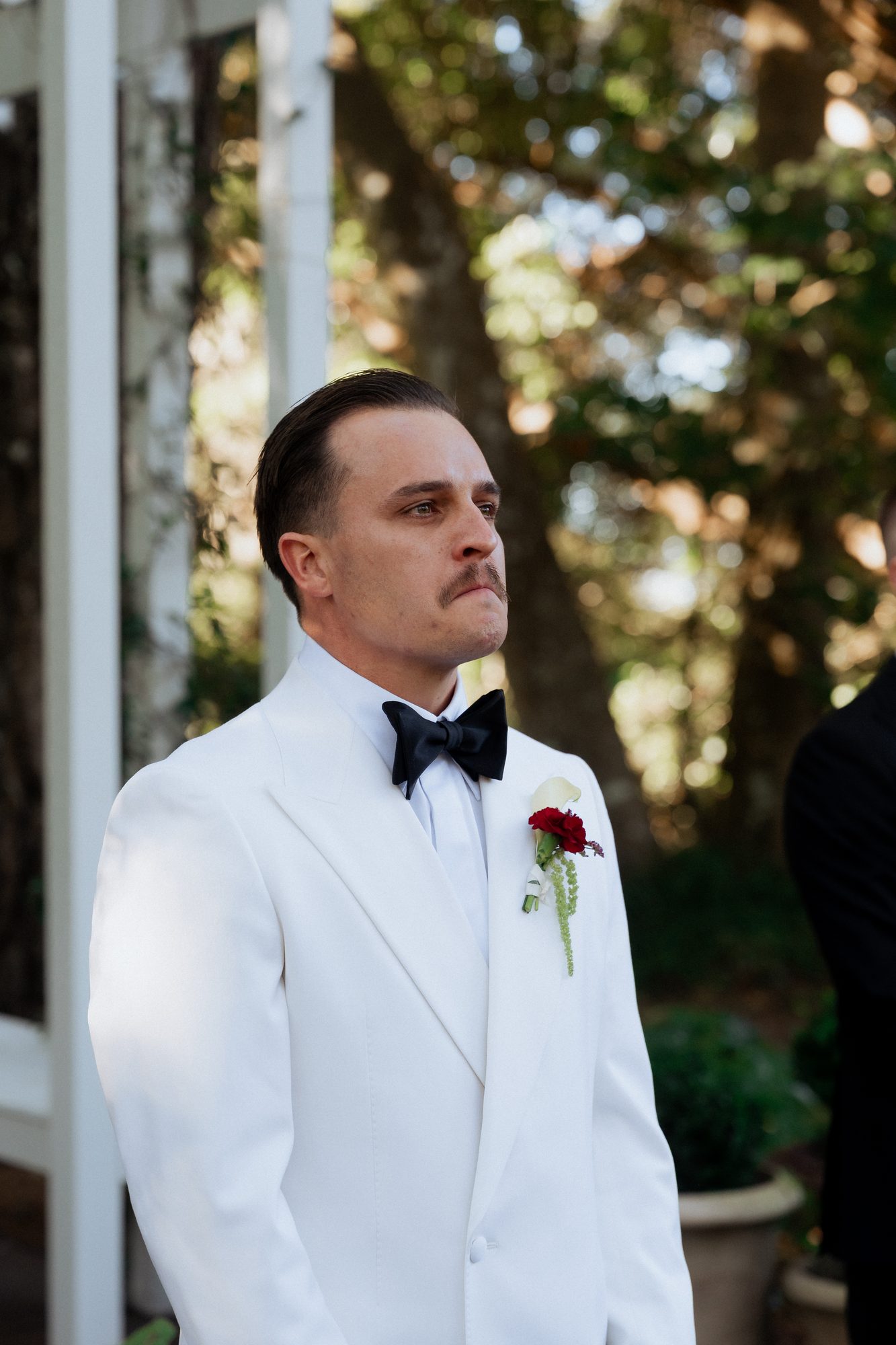 Bill emotional at the altar watching Elena walk down the aisle — The Lodge Jemberoo wedding